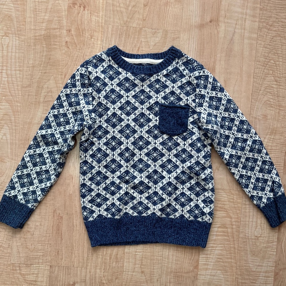 H & M L.O.G.G. Sweater. Blue & White. Boys size 6-8
